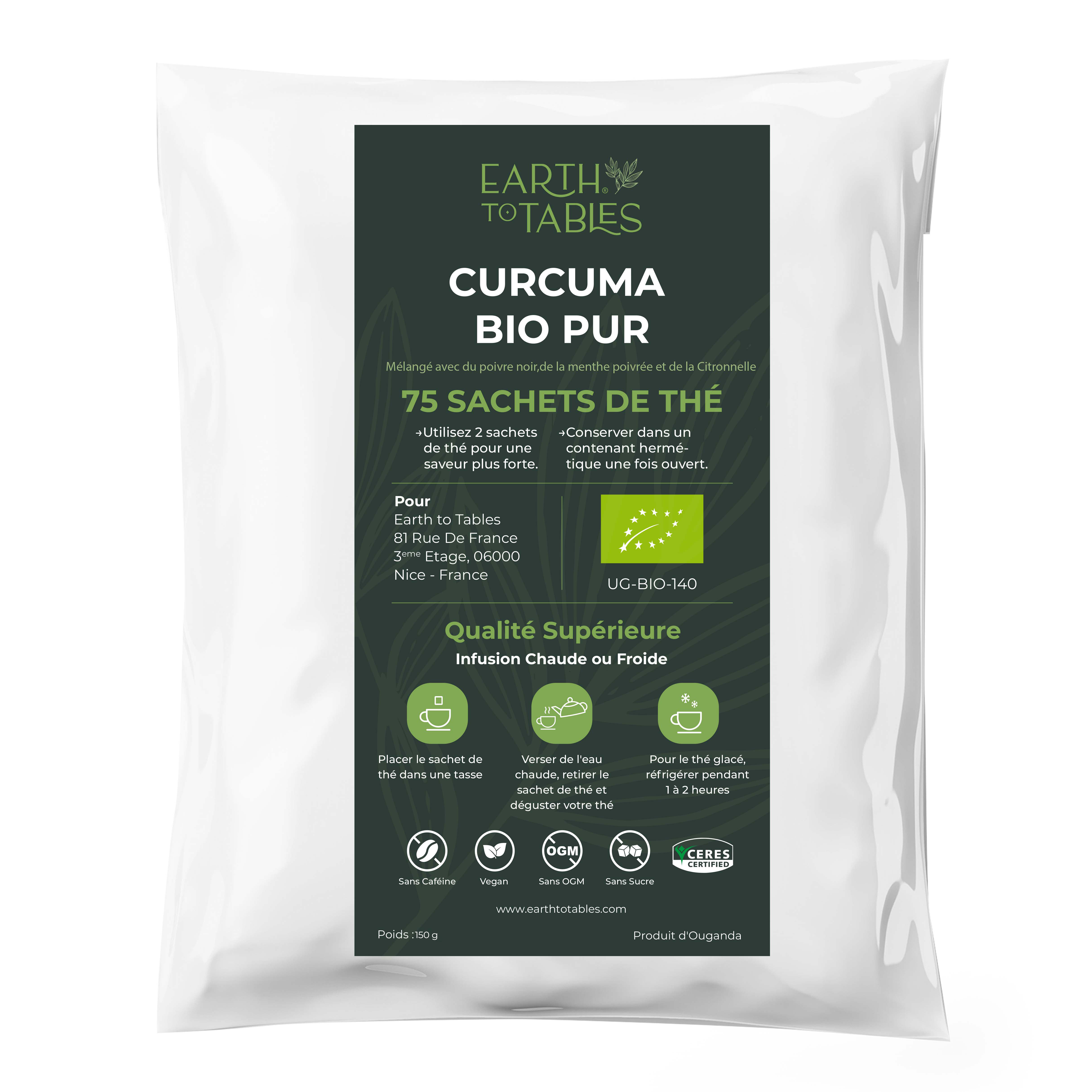 Curcuma Bio - 75 Sachets de Thé